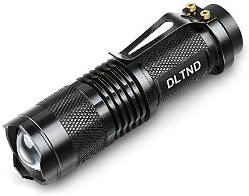 DLTND Flashlight, Super Bright 300 Lumen Water-Resistant 3.7" Small LED Flashlight Linterna Eléctrica for Camping Hiking Fishing Dog Walking Outdoor Emergency Hurricanes Storm Power Outage