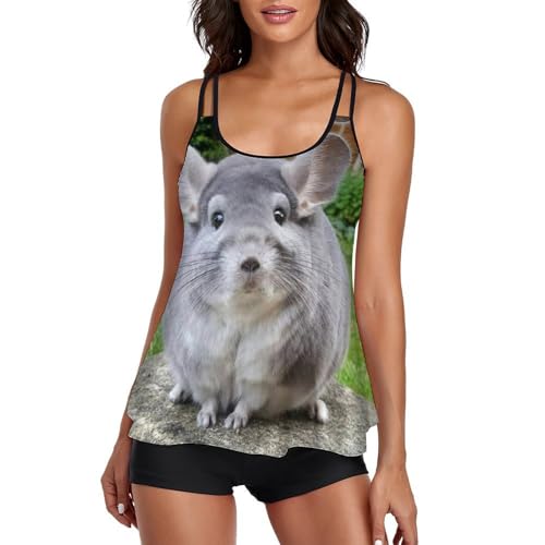 Tankini Chinchilla Camerons mujer con shorts evita rozaduras en la piscina