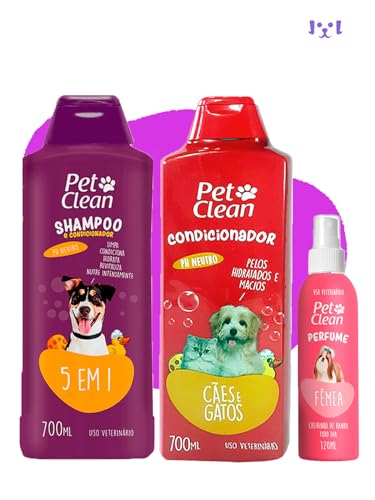 Kit Shampoo 5 Em 1 + Condicionador + Perfume Cães E Gatos