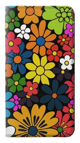 Étui Samsung Galaxy A37 en cuir avec clapet imprimé fleurs dessin animé
