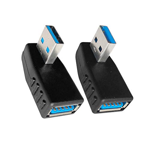 Posdou USB 3.0 Male to Female 90-Degree Right-Angle Extension Connector Adapter