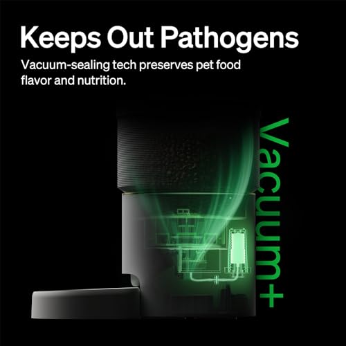 PETLIBRO Vacuum-Sealed Automatic Cat Feeders, 8L/34Cups Automatic Dog Feeder with 5G Wi-Fi, Automatic Cat Food Dispenser for Airtight Storage, Space Pet Feeder with 187mm Large Food Tray for Cat & Dog