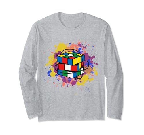 Cubo Colorido Gráfico Velocidad Cubing Puzzle Resolver Manga Larga