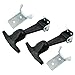 Biaungdo 2 Pcs Rubber Flexible Hood Catch, Black T-Handle Draw Latches with Brackets Stainless Steel T-Handle Hasp for Hood/Tool Box/Vehicle Engine