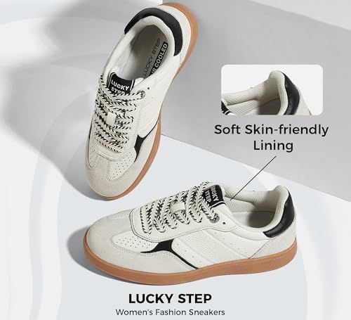LUCKY STEP Women's Fashion Sneakers, White, 10 by LUCKY STEP - Used condition - Image 6