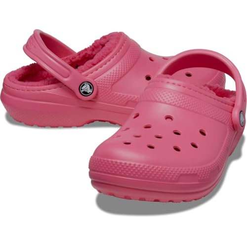 Image of Crocs Unisex Classic Lined Clog | Fuzzy Slippers, Hyper Pink, 10 US Men
