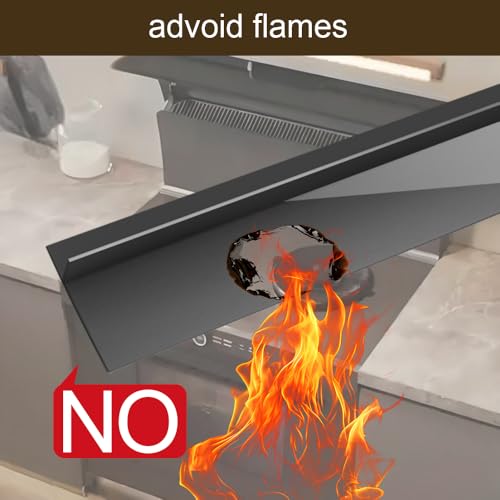 Image of Silicone Kitchen Stove Counter Gap Covers - 21 Inch Gap Filler 2 Pack Black