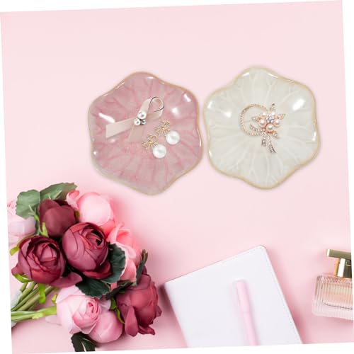 Homoyoyo 2pièces Porte-bijoux Décoratif Céramique Plateau à Bijoux à Lisses Plateau De Rangement Pour Bijoux Et Bagues – vue 7