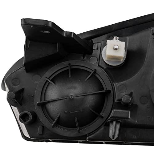 Autosity Headlight Assembly Compatible With Malibu 2004-2008 Halogen Reflector Amber Clear Black H9 High Beam / H11 Low Beam, Auto Part Headlight #TOP3