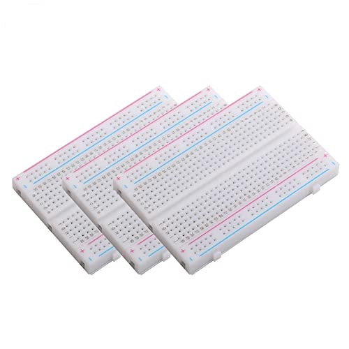 DEVMO 3pcs 400 Ties Mini Solderless Breadboard Universal 400 Contacts Solderless Breadboard 400 Points Prototyping Shield for Electronics Testig DIY