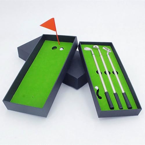 Walkervo Ensemble De Stylos Golf Stylos À Bille De Golf Coffret Souvenir d'un Parcours De Golf Stylos, Cadeaux pour Hommes, Femmes Ou Adolescent, Cadeau De Fête des PèresGreen,L