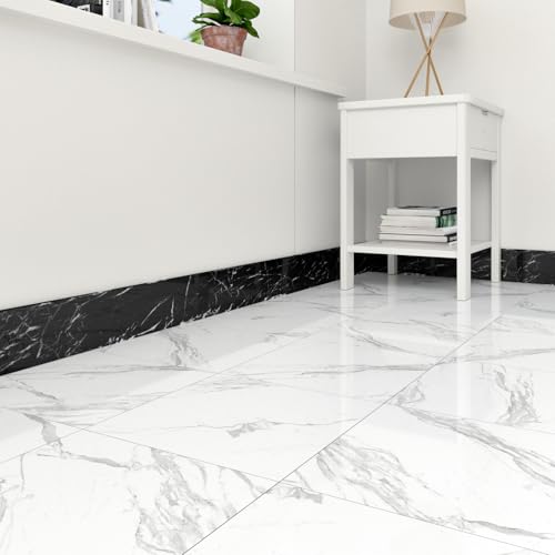 Wallderful Borda de papel de parede de mármore preto descasque e cole à prova d'água borda espelhad
