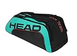 tennistasche kinder mit CCT+ HEAD Unisex-Erwachsene Tour Team 9R Supercombi Tennistasche, schwarz/türkis