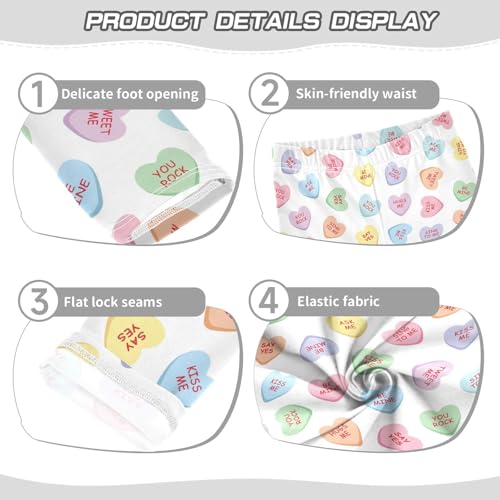 Valentine's Candy Girls Leggings,Workout Leggings for Girls Toddler Athletic Leggings Size for 3-10T3