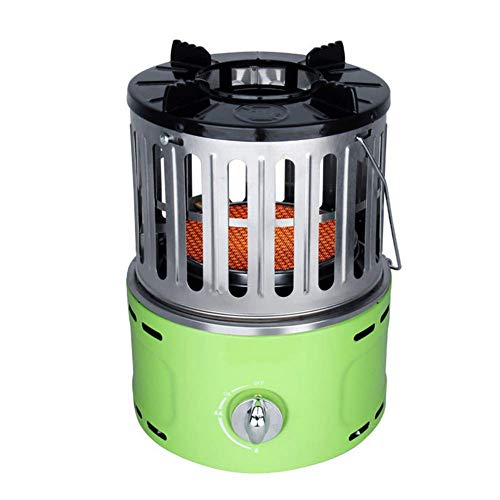 JJHOME Calentador, Calentador de Gas Mini Multifuncional de Gas Natural Licuado Cocina de Gas de calefacción, Interior/Exterior del Calentador de Gas portátil, multifunción,Verde