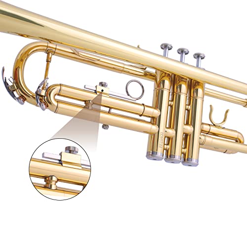 Dleisis Bb Standard Trumpets For Beginner Or Advanced Student Brass Trumpet Instrument With 7C Mouthpiece, Hard Case, Polishing Cloth, Gloves, Brass Musical Instruments For Kids & Adults (Golden) #TOP2