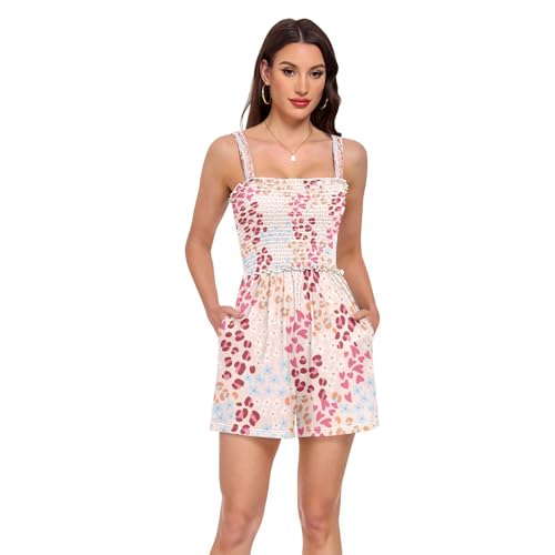 Barboteuse pour femme avec col carré et imprimé animalier chic