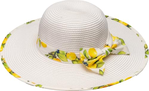 DIVINA Lemon Bay Straw Hat, Wide Brim, Lemon Bay Hat - 20007, beige, One Size