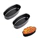 Produktbild Kuchen Formen Backen Oval Shaped - Backkäsekuchen Herstellung von Nonstick Brot und Loaf Pan Carbon Steel Diy Toast Muffinform Entformung Backformen Käsekuchen (2 Stück Brotbackform, Schwarz)