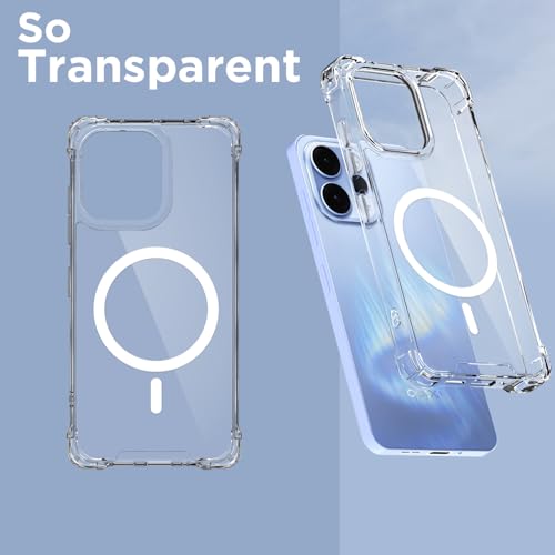 Image of Amazon Basics Back Cover for Oppo Reno 15F 5G / Oppo Reno 15 5G Mag-Safe Shockproof PC + TPU Protective Case Magnetic Support Bumper Case (Transparent Mag-Safe)