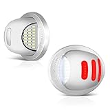 VIPMOTOZ Red OLED Neon Tube Pure White LED Chrome License Plate Light Tag Lamp Assembly Replacement For Ford F150 F250 F350 Super Duty Ranger Pickup Truck Explorer Bronco Excursion Expedition