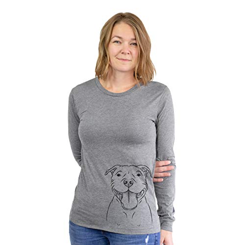 Bare Wafer The Staffordshire Bull Terrier Dog Women's Long Sleeve T-Shirt Xtra Large Grey
