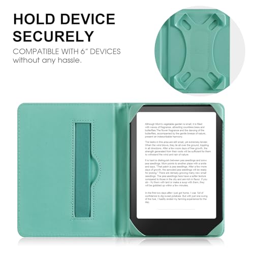 Image of HoYiXi Universal Case for 6 inch Kindle eReader Compatible with Paperwhite(2015 /2018) /Pocketbook and Tolino /Kobo Clara HD,6 inch eReader Protective Case Cover Elastic Rope,Flowers 1