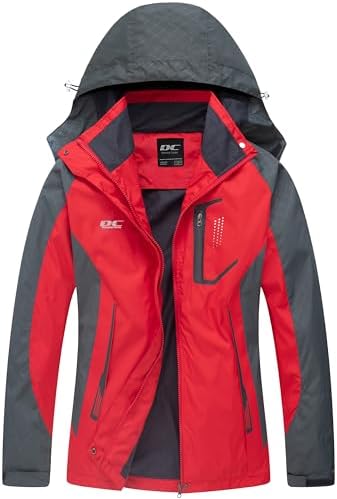 DCmount Regenjacke Damen Wasserdicht übergangsjacke damen Outdoor Wanderjacke softshelljacke für damen mit Kapuze