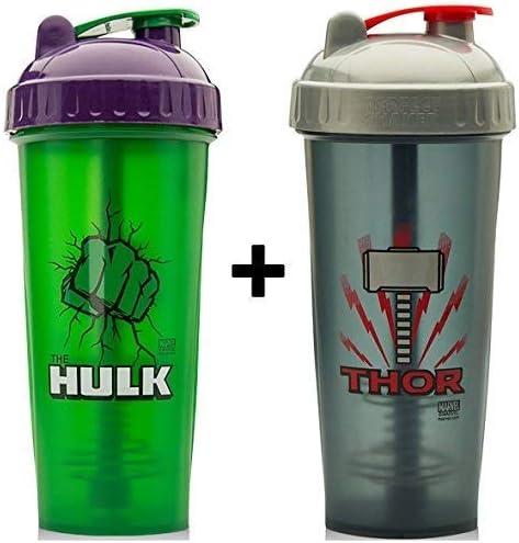 2 x Marvel Protein Shaker Bottles 800ml (Hulk & Thor)