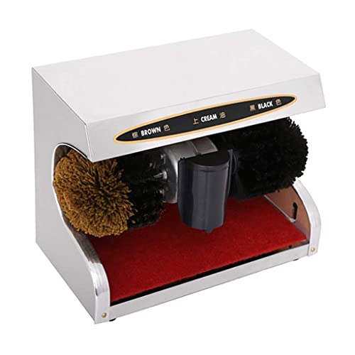 QHYXT Lucidascarpe Elettrico Pulitore Scarpe Elettrico con sonda a rilevamento Automatico Lucidascarpe Elettrico Portatile Elettrico per Borse in Pelle Manutenzione seggiolino Auto (Bianco)