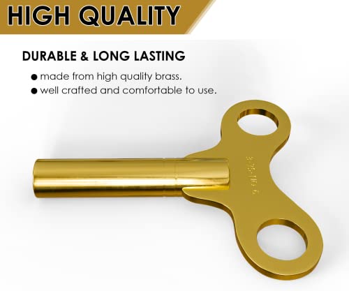 Clock Winding Key Number 6 Size 3.75Mm Brass Fits Antique Vintage Clocks #TOP3