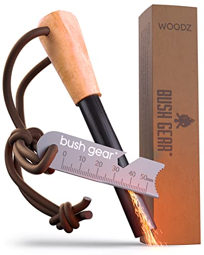 BUSH GEAR Outdoor fire steel, 12 mm, up to 17000 ignitions - XXL fire starter set - 8, 10 or 12 mm thickness - flint for survival, camping and bushcraft...