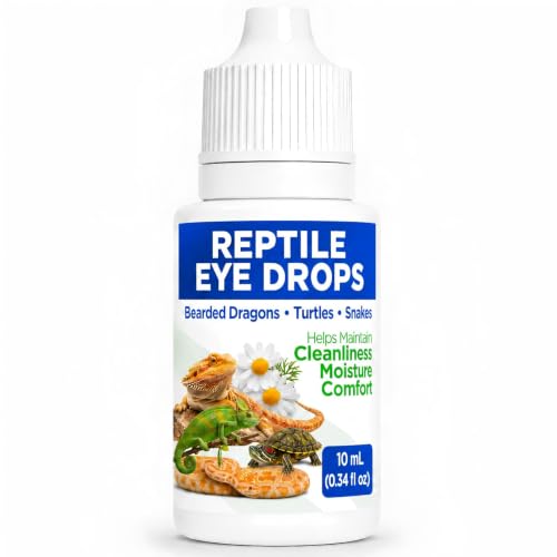 PETSPHERE Reptile Eye Drops with Manuka Honey, Chamomile-Infused Moisturizing Eye Cleanser for Bearded Dragons, Turtles, Snakes & Geckos, 10 mL