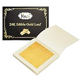 KINNO Edible Gold Leaf Sheets,24K Yellow Real Gold for Makeup, Spa, Crafts, Gilding, Art, Bakery Food and Drink Decorations- Cake, Dessert, Coffee or Wine (8 cm)