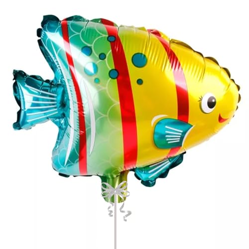 Image of Rozi Decoration Colorful Fish Shape Aluminium Foil Balloon for Birthday Decoration, Underwater Theme Party, Kids Party Decor, Ocean Theme Celebration Balloon for Home & Event Decor