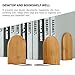 Uonlytech 2pcs Decorative Bookends Heavy Duty Bamboo Book Holders for Office and Home Non-Skid Book Organizer Suitable for Heavy and Desktop Use