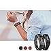 C2D JOY Leather Strap Compatible with Garmin vivofit (1st)/2 Silver Metal Case with Replacement Band - Black