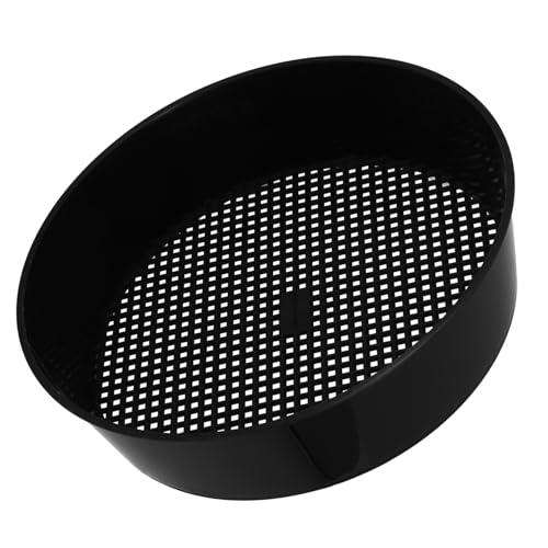 UKCOCO Cedazo De Jardín y Cedazo De Rocas Redondo De Plástico Resistente para Cribar Tierra y Arena Jardinería, Herramienta Multiusos para Separación Precisa De Suelo y Piedras, Color Negro