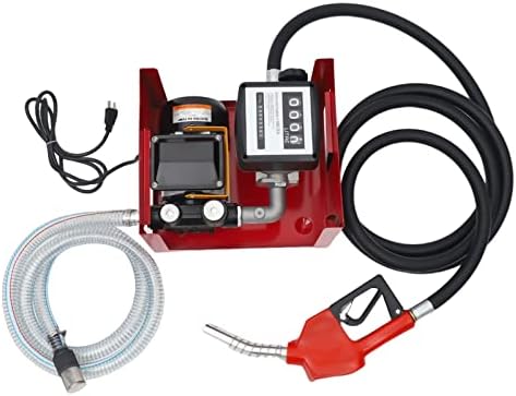 110V 550W Electric Diesel Oil Fuel Transfer Pump Self Priming Diesel Pump Big Flow Rate With Fuel Meter Nozzle 60L/m for Fueling Diesel Oil & Vehicle & Generator & Farm Equipment