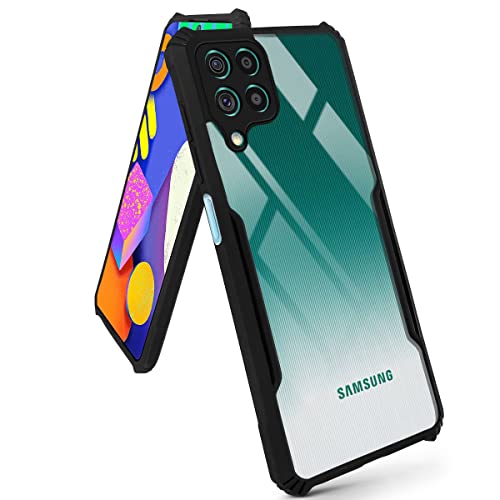 Image of Jkobi Back Cover Case for Samsung Galaxy M62 (Crystal Glass Back | Camera Protection | Shockproof Bumpers | Professional Black)