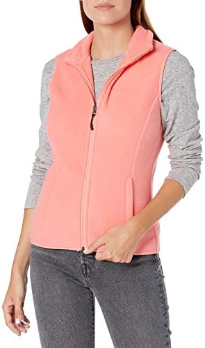 Amazon Essentials Women's Classic-Fit Sleeveless Polar Soft Fleece Vest (Available in Plus Size), Coral Pink, Small