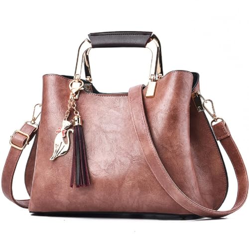 Bolso tote satchel de mujer con asas y cuero PU