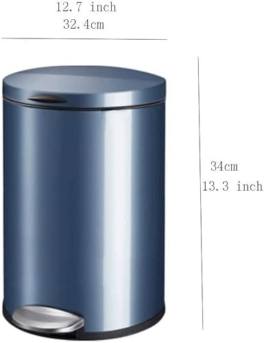 Miniatura 2 de DHAEY Botes de basura de cocina de acero inoxidable cepillado, capacidad de 2.3 galones, tipo pedal para interiores con tapa, cestas de basura para