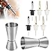 SNAGAROG 6 Stück Ausgießer Edelstahl Flaschenausgießer mit 2 Staubkappen und 2 Stück Messbecher Measuring Cup (25&50ml) für Kaffee, Cocktails, Getränke, Wein, Oliven, Öl