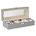 HEOMU Coffret Montre Homme, Boîte Montre en Similicuir boîtier de Montre Montres Stockage Range Montre Homme pour 6 Porte Montres avec clé - Gris
