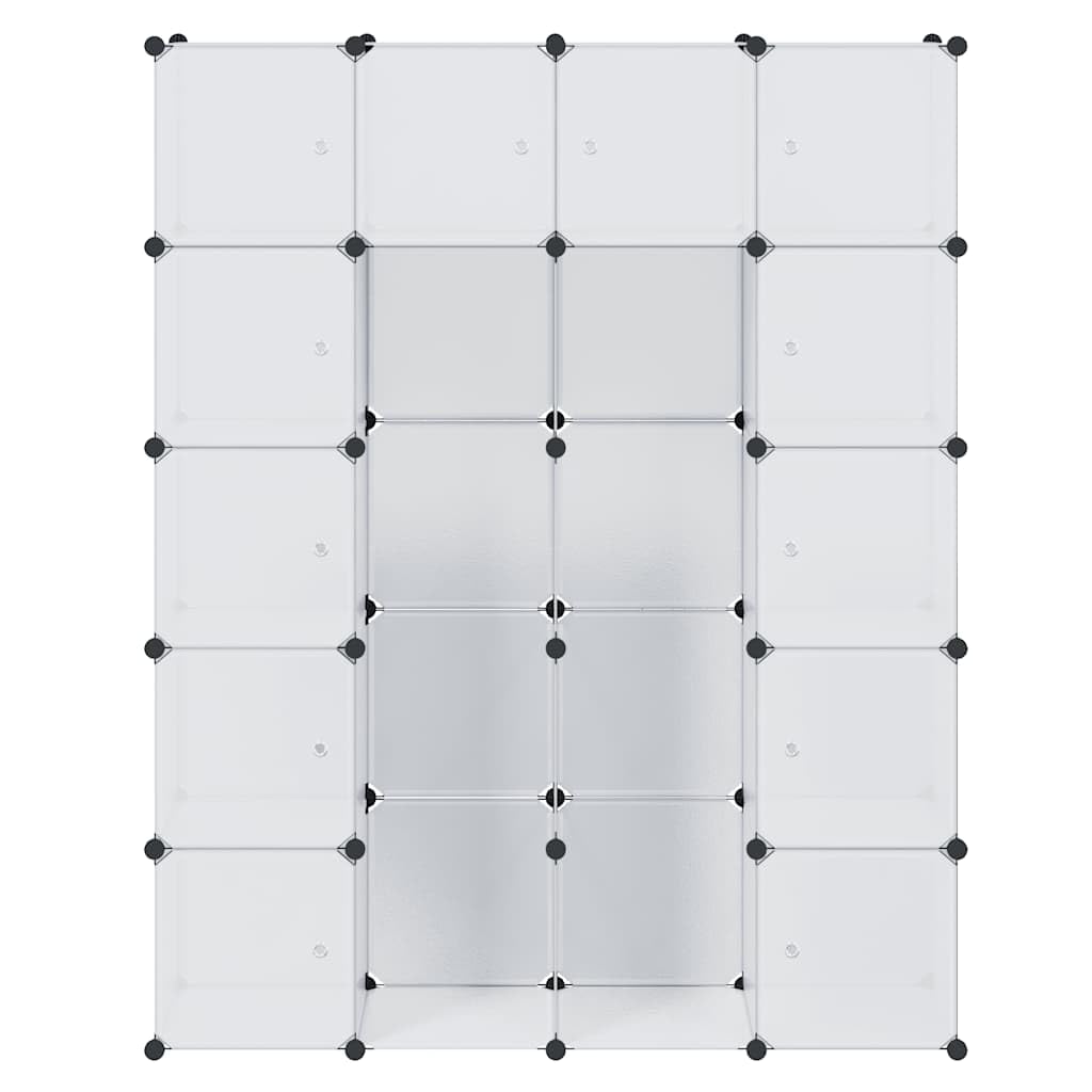Modułowa biała szafa na ubrania z 14 przegródkami, 37 x 146 x 180,5 cm, uniwersalna przestrzeń do przechowywania do sypialni, korytarza, pokoju dziecięcego, proste przechowywanie z szufladami