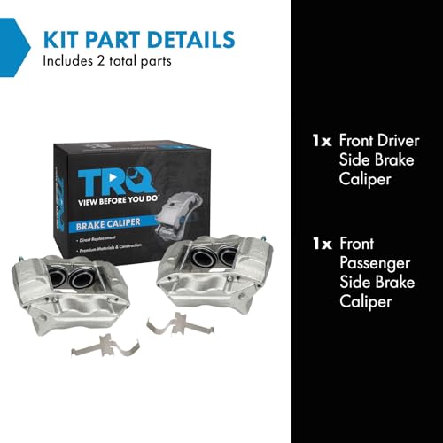 Image of TRQ Front Brake Caliper Set Zinc Coated Brackets Compatible with 1996-2002 Toyota 4Runner 2004 Tacoma