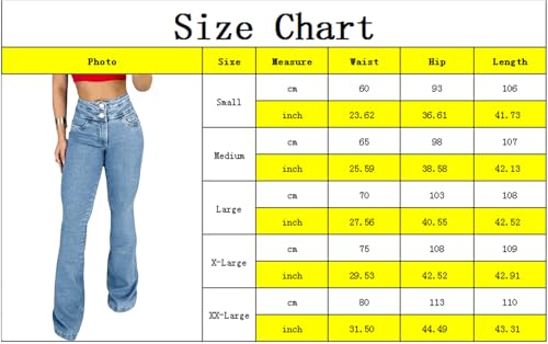 CutieLove Women's Bell Bottom Jeans High Waisted Stretchy Flared Denim Pants4