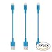 Short iPhone Cables, ZiBay 3-PACK USB Lightning Cord [7 Inches] for iPhone 7, iPhone 6, iPhones 5, iPad Mini, iPad Air, iPod Touch (3-PACK) (BLUE)