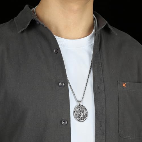 Collar de dragón gótico en peltre puro con alas de estilo punk 6